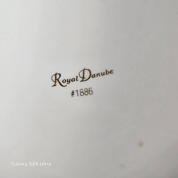 Vintage Royal Danube Calico Flow Cobalt Blue Roses Sugar Bowl Candy Dish w/ Lid - Picture 12 of 12